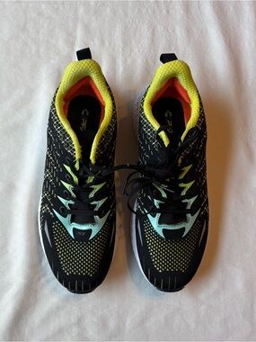 Charly Men’s Mex 28 Estilo Athletic Shoes in Black and Neon Yellow Running Shoes